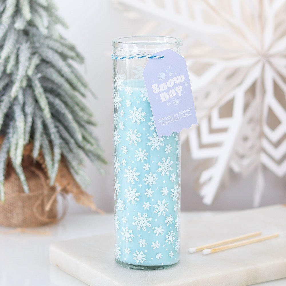 Something Different - Snow Day Snowflake Print Cotton & Coconut Tube Bougie Parfumée - Multicolore